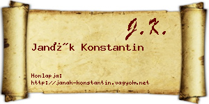 Janák Konstantin névjegykártya